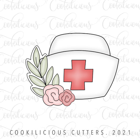 Floral Nurse Cap