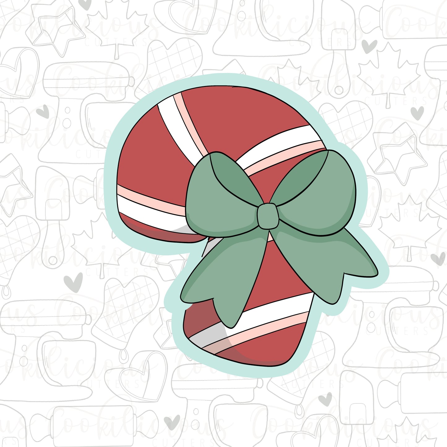 STL - CANDY CANE WITH BOW