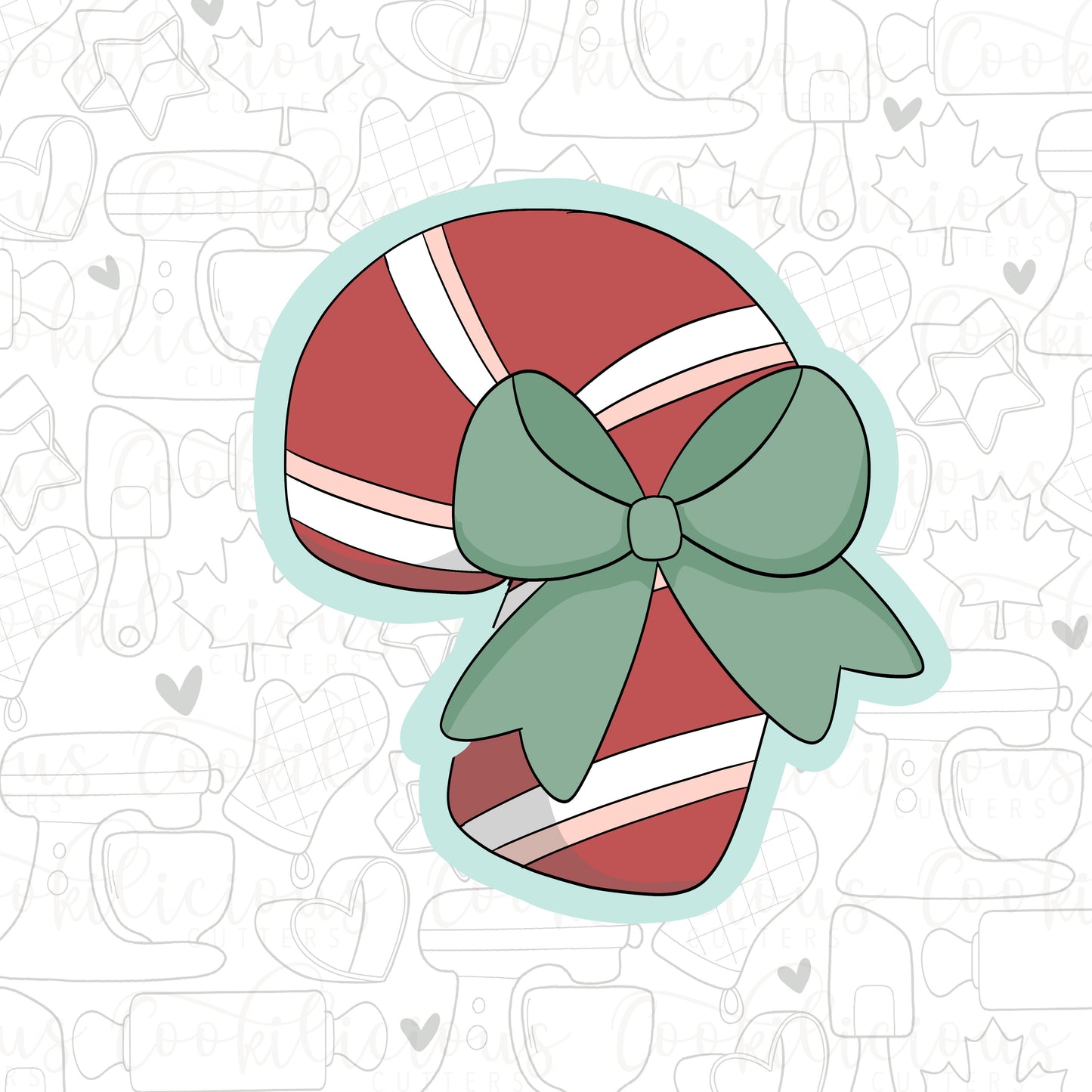 Candy Cane with Bow