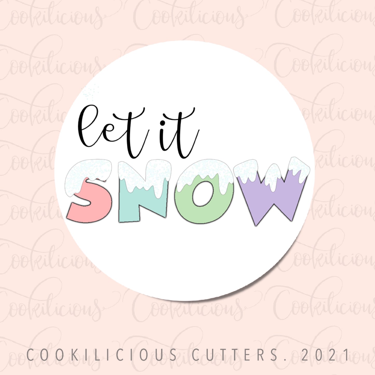 Let It Snow Circle Tags