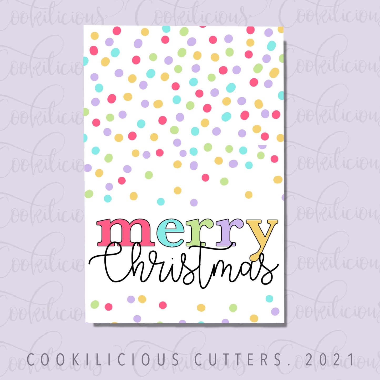 Merry Christmas Colourful Rectangle Tag