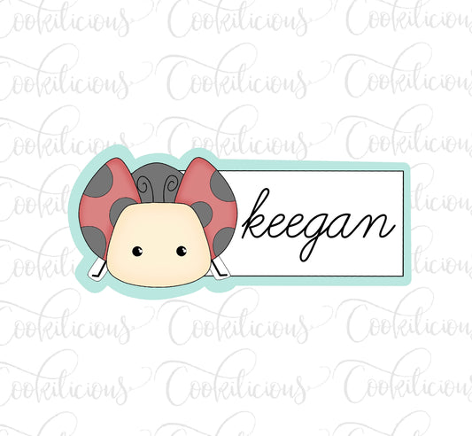 Lady Bug Rectangle Name Card