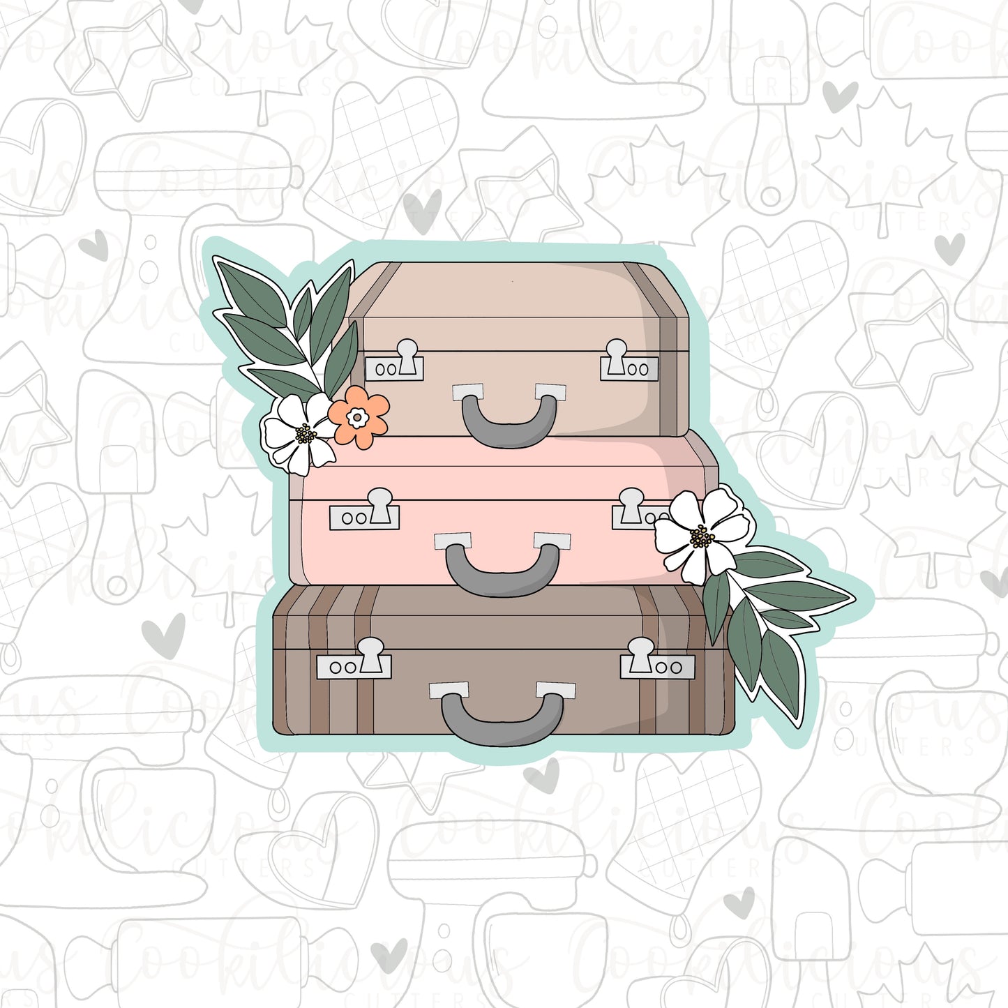 Floral Suitcase Stack