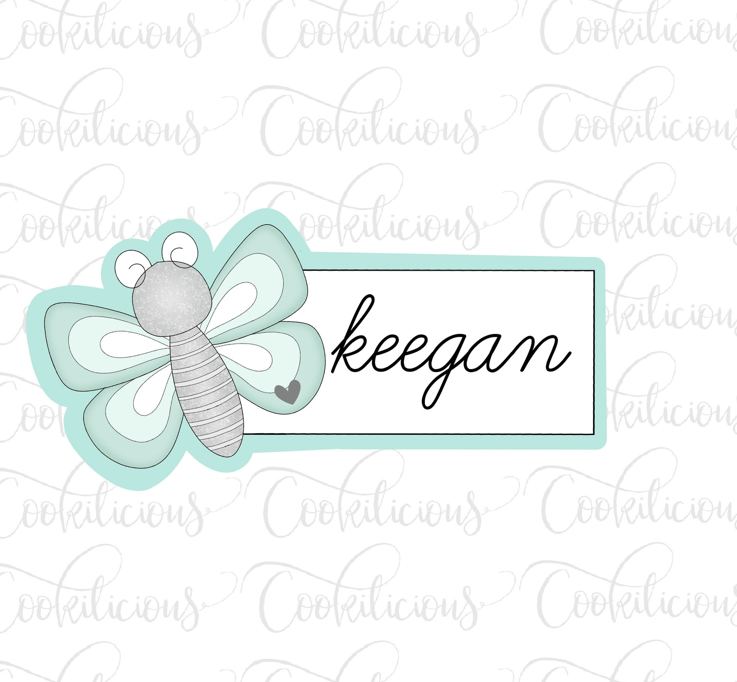 Butterfly Rectangle Name Card